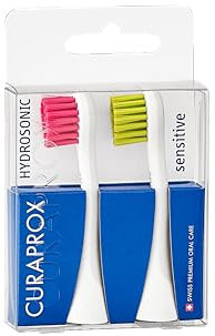 Curaprox Hydrosonic Bürstenköpfe Rainbow Sensitive Duo – Für Sanfte Zahnfleischpflege & Präzise Reinigung | Magenta/grün | 2 Stück | Kompatibel Mit Allen Curaprox Sonic Modellen