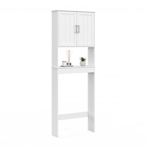 IDMarket - Meuble étagère Dessus WC Waldo Placard Bois Blanc
