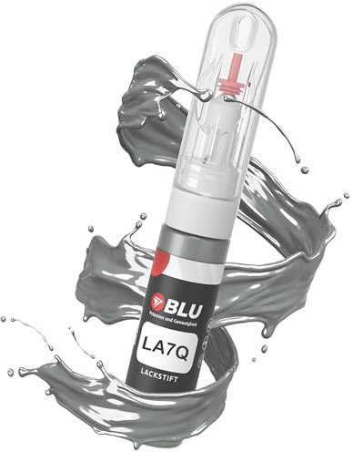 BLU Lackstift Auto kompatibel für Audi LA7Q Silber Mono Silver METALLIC | Auto Lack Reparatur 2in1 Ausbesserungslack Pinsel + Nadel