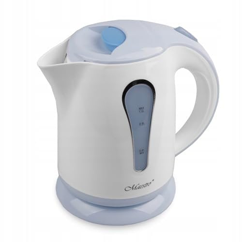 Maestro Elektrischer Wasserkocher mit Drehbarem Sockel 1000W 1L | Überhitzungsschutz und Anti-Kalk-Filter | Schnellkochfunktion für Tee und Heißwasser