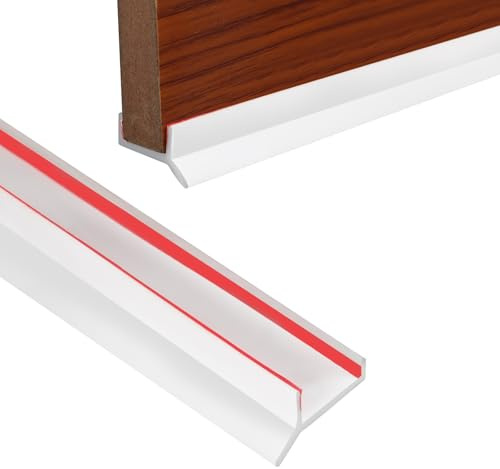 5m Kitchen Plinth Sealing Strip, Self Adhesive Skirting Board Silicone Door Edge Banding, Flexible Kickboard Sealing Strip for 15 mm 16 mm 17 mm Thick Wooden Panels (White)