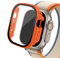 OBAEHH Custodia in vetro per Apple Watch Ultra 2 custodia 49mm smar twatch PC Protezione schermo paraurti Cover temperata iwatch series Accessori fascia(Orange 10,Ultra 2 49mm)