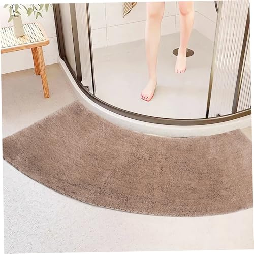 Ferricult Tapis de Douche incurvé, Tapis de Bain incurvé antidérapant 18x39, Douche d'angle Douce, Absorbant à l'extérieur, Bain Lavable pour la Maison l'hôtel