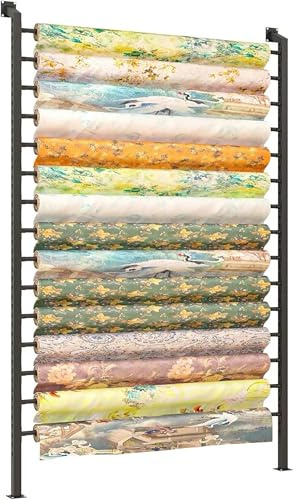 Fabric Roll Storage Rack, Wall Mount Vinyl Roll Holder for 8-15 Rolls, Space Saving Design for Commercial Use