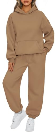 OLIPHEE Survetement Femme Ensemble Jogging Femme Ensemble Sport 2 Pièces Sweat à Capuche Polaire et Pantalon Jogging Tenue de Sport Survetement Hiver Automne Outfit Fitness