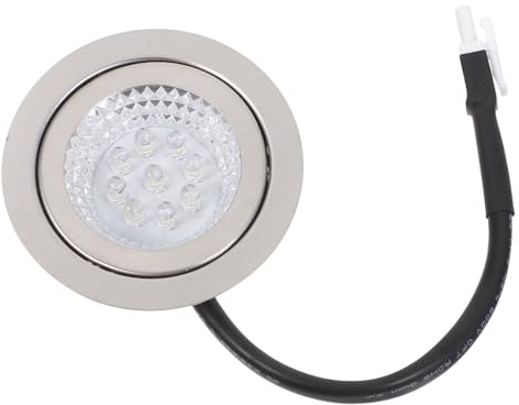 NUOBESTY Éclairage LED Rond pour Hotte Cuisine 12v Dc Hx45002-2p | Lumière Blanche Brillante, Métal et Verre, Cuisine et Cuisson, Format Compact Argenté