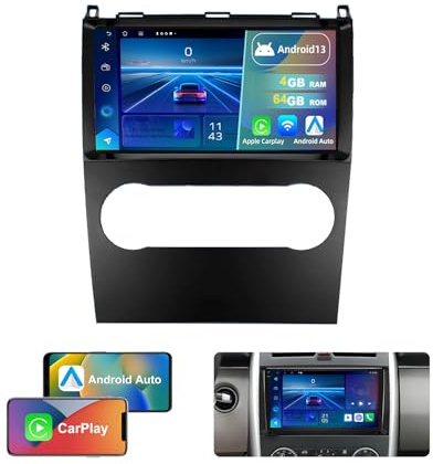 4GB+64GB Android13 Autoradio für Mercedes B-Klasse W245 B200 B160 B170 B180 A-Klasse W169, 9 QLED Touchscreen mit Wireless CarPlay & Android Auto, Navi GPS BT5.4 WiFi DSP RDS (Spezialrahmen (lang))