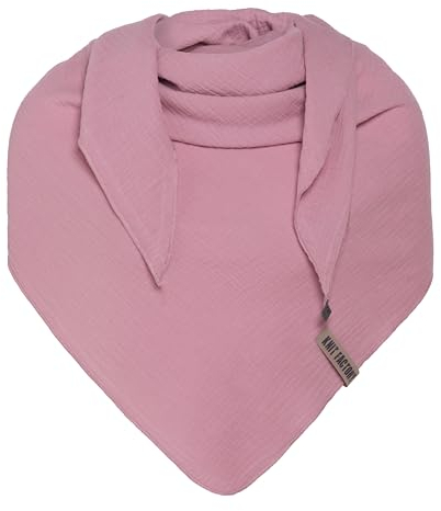 KNIT FACTORY - Liv Dreieckstuch - Tuch Schal für Damen - Weiches Musselintuch - Für Frühling und Sommer - 100% Bio-Baumwolle - Lila