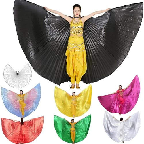Wuchieal ISIS Wings - Andador de Vientre, diseño de alas de ángel para Halloween, Color Negro, tamaño Talla única