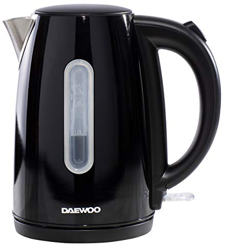 Daewoo 1.7L Jug Kettle | Auto Lid Opening Feature | On/Off Switch with Light Indicator | Strix Control | Cordless Design | 3000W Power, Black