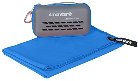 4Monster Asciugamano da viaggio in microfibra ad asciugatura rapida, leggero asciugamano da palestra ultra morbido, super assorbente, compatto per sport, palestra