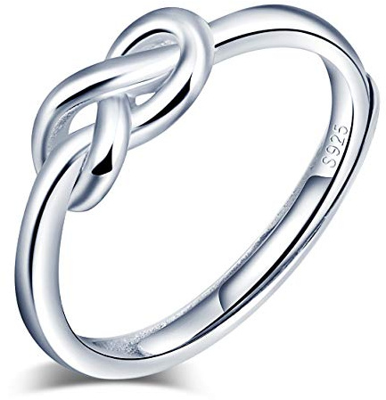 INFINIONLY-Damen Mädchen 925 Sterling Silber offener Ring, Durchbrochene Unendliches Symbol, Silber, Verlobung Ehering, Einstellbare Ring größe, Weihnachten Geburtstag Geschenk