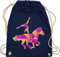 Turnbeutel Rucksack - Pferde und Reiten Zubehör - Voltigieren Mädchen I Geschenk Voltigieren I Volti MädchenI Pferd I Pferdemotiv - Unisize - Navy Blau - voltigiertasche reit zubehöhr reiter