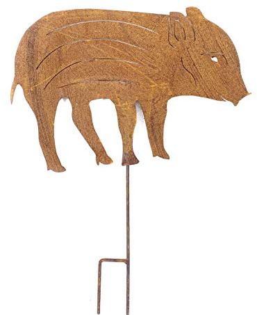 Alt Mebel Edel Rost Wildschwein Gartenfiguren Tierfiguren Waldtiere Frischling skulptur