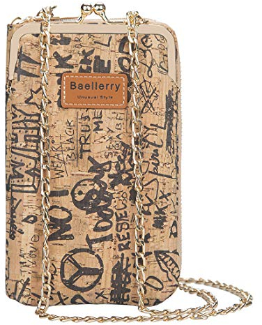 aolaso Kork Handytasche zum Umhängen Damen, Kleine Schultertasche Handytasche zum Umhängen mit Kartenfächer Crossbody für Handy (Kork Stil 3)