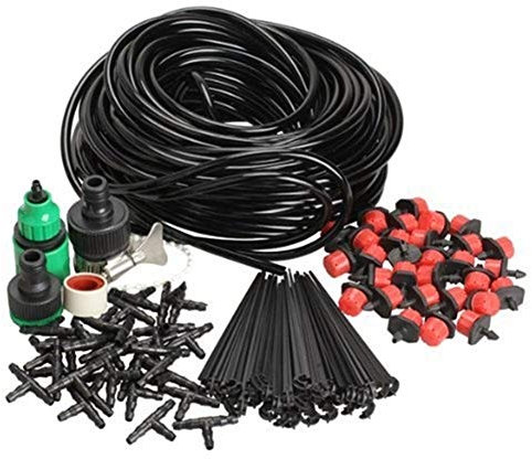Fai da Te Micro Irrigazione a Goccia Sistema IMPIANTO irrigazione del Giardino Kit Tubo Flessibile con 50M Hose