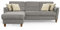 CAVADORE Ecksofa Palera / L-Form-Sofa im Landhausstil mit Federkern / 244 x 89 x 163 / Mikrofaser-Bezug, Hellgrau