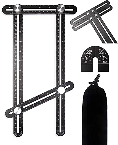 Anvin Multi-Winkel-Lineal aus Aluminiumlegierung, Multi-Winkel-Lineal, Modellwerkzeug für Heimwerker, Bauarbeiter, Heimwerker