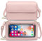 Handy Umhängetasche Damen Handtasche Touchscreen Handytasche mit Geldbörse zum Umhängen RFID Schutz Handy Geldbeutel Umhängetasche Damen Klein Crossbody Schultertasche Passt Handy unter 6,9 (Rosa)