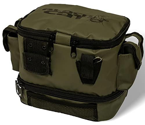 Black Cat Accessory Keeper Pro 22x14x20cm - Angeltasche für Wallerzubehör, Tackletasche für Schlauchboote, Wallertasche, Tasche zum Wallerangeln