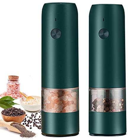 LTLWSH Moulin A Poivre Electrique- Salieres Et Poivrieres Electrique Broyeur De Sel Et De Poivre Rechargeable USB avec Lumière LED-La Salière Et Poivrière -Broyeur en Réglabl