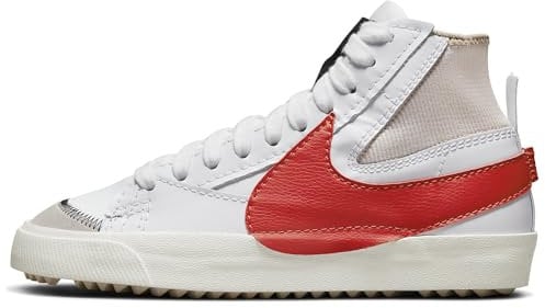 NIKE Homme Blazer Mid '77 Jumbo Sneaker, White/Habanero Red-Rattan-White, 41 EU