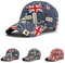 XGOPTS Union Jack Baseball Cap GB UK Great Britain Flag Print Hat - Summer Cotton Sun Hat Adjustable UV-Protection Cap - Sports Event Souvenir Gift Football Rugby (55-58cm) Navy Blue