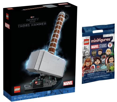 LEGO Marvel Thor's Hammer Mjolnir 76209 Deluxe Building Toy + Mystery Marvel Mini Figure