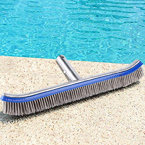 Wakects Brosse de nettoyage pour piscine avec poils en acier - 44 x 16 cm