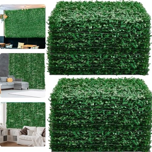Buchsbaumhecken-Wandpaneele, 40,6 x 61 cm, künstliche Buchsbaumplatten, Grüngras, Wand, Formschnitt-Hecke, Pflanze, UV-geschützt, Privatsphäre, Hecke für Innen- und Außenbereich, Zaun, Garten,