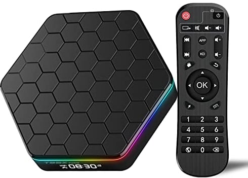 Android TV Box 12.0,Android Box 4GB RAM 32GB ROM H618 Quad Core Cortex-A53 CPU Unterstützung WiFi 6 5GHz+2.4GHz Dual-WiFi Bluetooth 5.0 LAN 100M Ethernet 3D 6K UHD/H.265 Smart Box