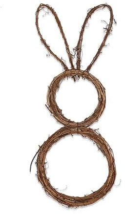 Ghirlanda in rattan con cornice per coniglietti pasquali, base per corona pasquale, decorazione per porta di casa, decorazione pasquale, ghirlanda fai da te (60 cm)