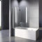 Duschwand für Badewanne 120x140 cm Badewannenaufsatz Duschwand 2-teilig Faltbar 6 mm Nano ESG Sicherheitsglas Duschabtrennung Badewanne