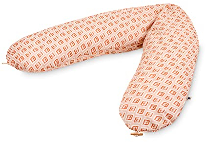 Julius Zöllner Organic Stillkissen ca. 190 cm | Füllung 42 Liter EPS-Mikroperlen | Made in Germany | Bezug aus 100% Baumwolle | Oeko-TEX® Standard 100 | Raute
