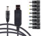 YSJJZRL 1M 5V/9V/12V USB vers câble DC 5.5x2.1mm avec 8 adaptateurs Femelles 5.5x2.1mm (5V-1M)
