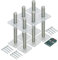 KOTARBAU® 6x Support De Poteau 80x80x250 mm En Acier Galvanisé | Support De Poteau À Visser Pour Poteaux | Pied Poteau | Platine Poteau |Support Poteau Bois |Fixation Poteau Bois |Support Poteau Acier