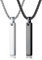 YAODCA Mens Necklaces Stainless Steel Silver and Black Bar Pendant Necklace for Men Women Couples Necklaces Mens Chain Necklace A