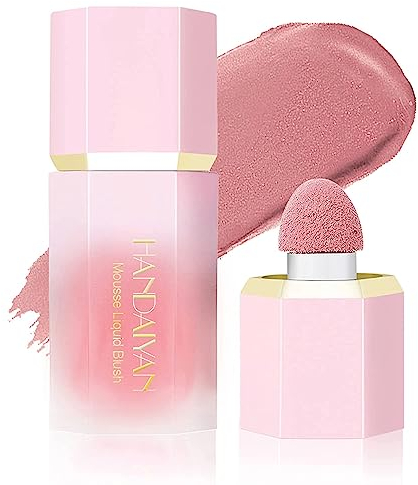 Matte Cream Blush Soft Lightweight Liquid Blush for Cheeks Natural Looking Color Long-Wearing Smudge Proof Pink Liquid Blusher Makeup (5#Mystery, 1)