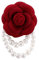 Stoff Kamelie Blume Brosche Pins Perle Quaste Corsage Brosche Vintage Stil Mädchen Geschenk Hemd Kragen Modeschmuck Pin (rot)