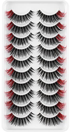 3D Falsche Wimpern,Natürliche Wimpern, Pure Handgemacht Natürlicher Look Flauschige Künstliche Wimpern,Multipack Strip Lashes 10 Paare (DCA24)