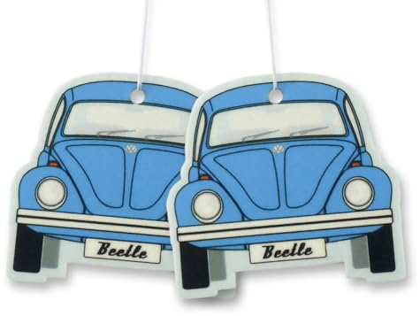 BRISA VW Collection - Volkswagen Luft-Erfrischer-Duft-Spender fürs Auto im Käfer Motiv Doppelpack (Fresh/Blau)