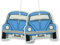 BRISA VW Collection - Volkswagen Luft-Erfrischer-Duft-Spender fürs Auto im Käfer Motiv Doppelpack (Fresh/Blau)