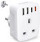 UK To European Plug Adapter with USB C PD20W - European Plug Adapter, Travel Plugs UK to EU Adapter plug UK to Europe, UK to EU plug adapter for Germany Spain France Turkey Greece etc (Type E/F)