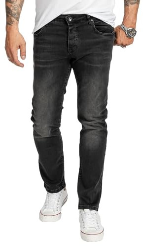 Rock Creek Herren Jeans Regular Fit Stretch Jeans Männerhose Herrenjeans Denim Hosen Herrenhose Straight Cut Stonewashed RC-2409 Schwarz W36 L34