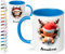 True Statements 3d Weihnachtstasse mit Namen für Kinder personalisiert „Rentier mit roter Mütze“ 330ml Keramik Tasse Mädchen Junge – Geschenk zu Weihnachten (Cambridge Blau)