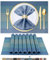 BETEAM Placemats Set of 8 Woven Vinyl Placemat for Dining Table Washable Wipeable Kitchen Place Mats Durable Indoor Outdoor Table Mats -04 Lake Blue, 8 Pcs