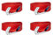 Lasiprofi Spanngurt Losende 50 mm Set 4 | Doppelspitzhaken in rot | LC 2500/5000 daN | Gurtband zum tauschen… (Länge 9,5 m)