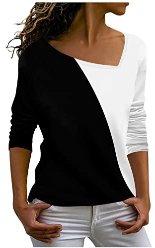 blusen Damen t-Shirt mit witzigen sprüchen Korsett Oberteil Sweatshirt Kleid Damen XXL Pullover Damen Flauschig Rollkragenshirt Damen Damenblusen Sommer Kuscheldecke Hoodie Frauen (XXL, Black)