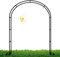 Arco de Jardín De Metal para Plantas Trepadoras, Arco De Rosas Exterior, pérgola de jardín con Banco Metálico Soporte, Fácil Montaje (Color : Black, Size : W350 X 220cm)