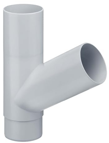 INEFA Abzweiger Fallrohr 60 Grad DN85/85 / 85mm/85mm Grau | Kunststoff Zubehör Dachentwässerung, einfache Steckmontage, Made in Germany